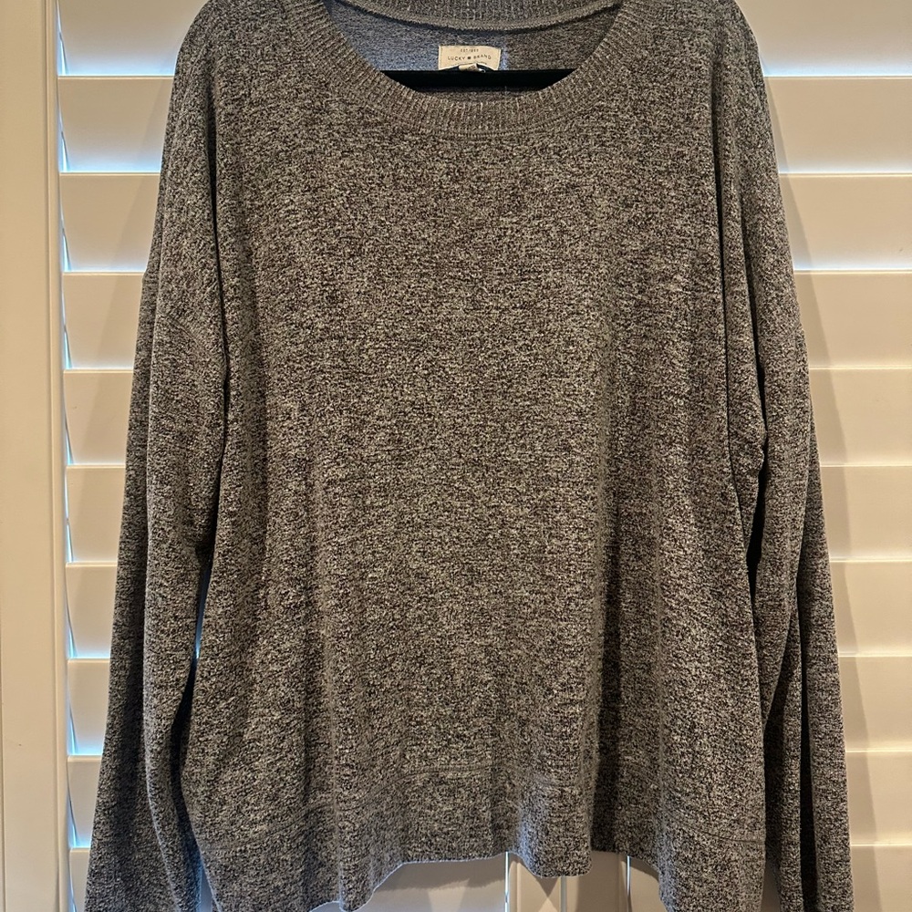Lucky Brand Super Soft Heather Gray Knit Sweater